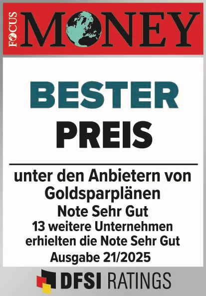 Focus Money — Bester Preis bei Goldsparplänen 2025